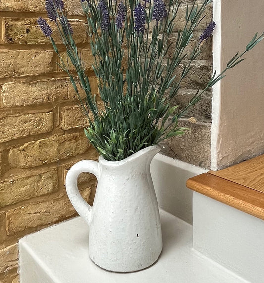 Hampton Aged White Jug with Tilted Spout 28cm